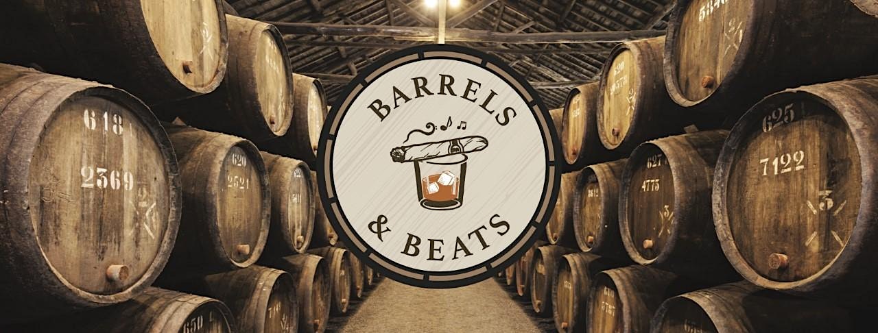 Barrels and Beats logo, featuring numerous barrels in the background.